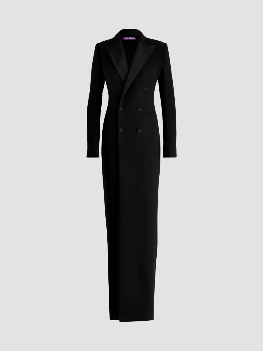 Kristian Silk Tuxedo Dress by Ralph Lauren