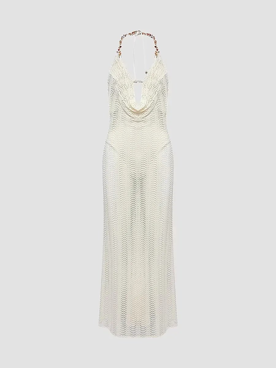 Wave Mesh Halterneck Dress by PatBO