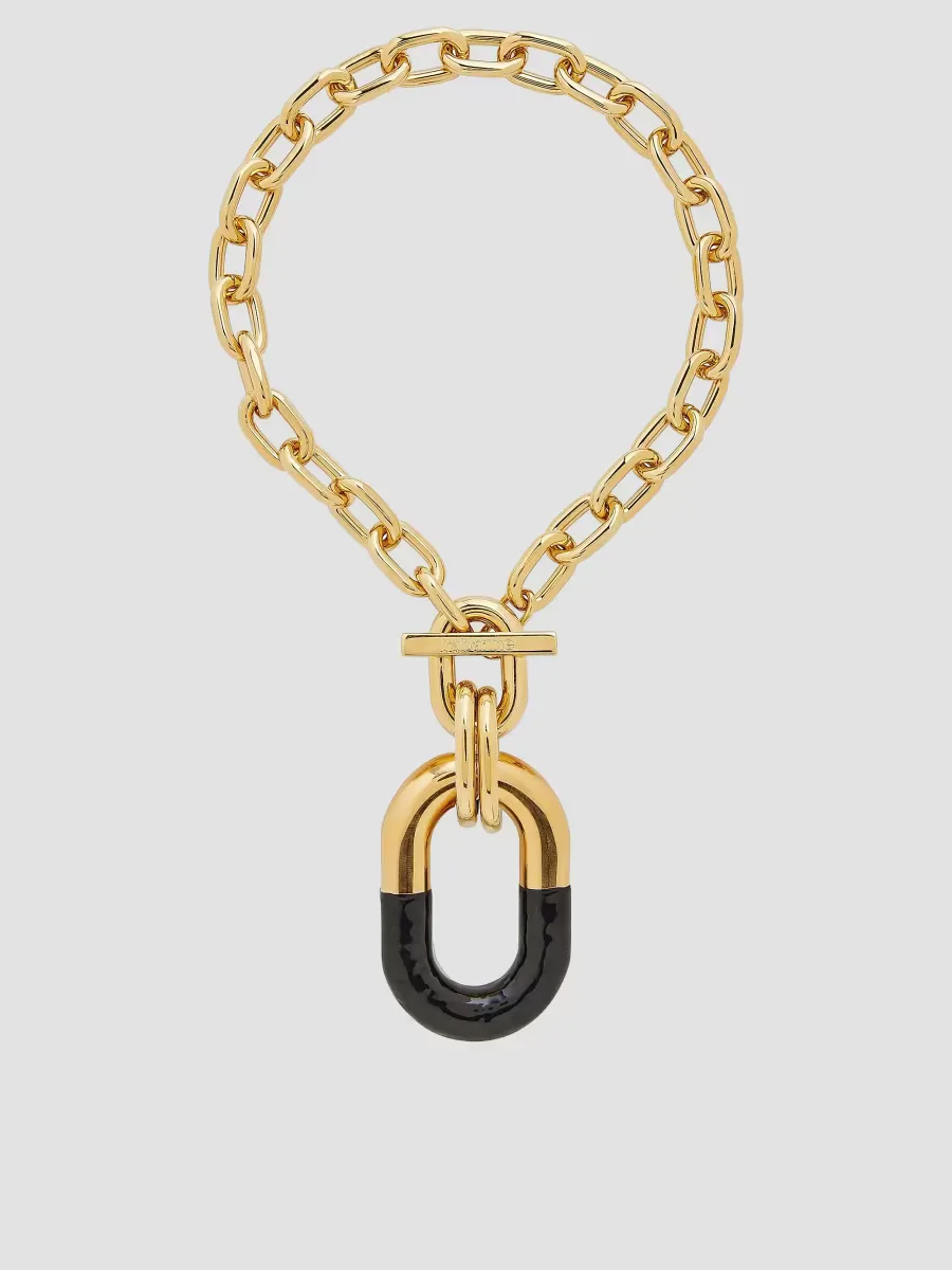 XL Link Goldtone Pendant Necklace by Rabanne