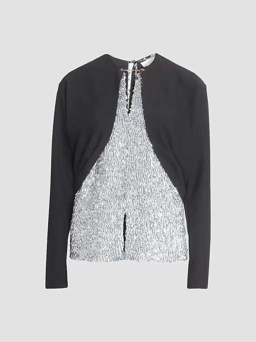 Metallic Crepe Blouse by Paco Rabanne
