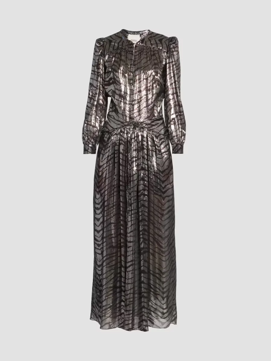 Felby Metallic Zebra Silk-Blend Maxi Dress by Isabel Marant