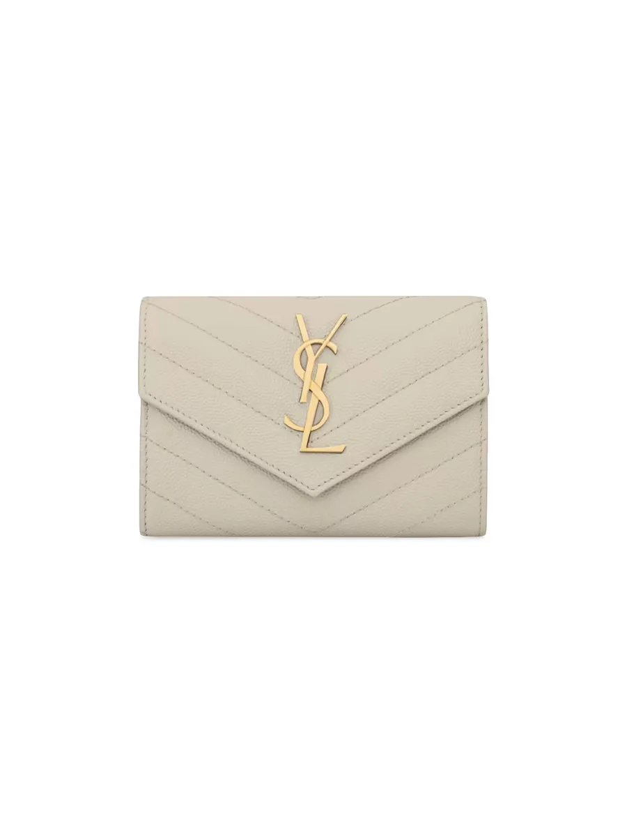 Cassandre Matelass Small Envelope Wallet in Grain De Poudre Embossed Leather