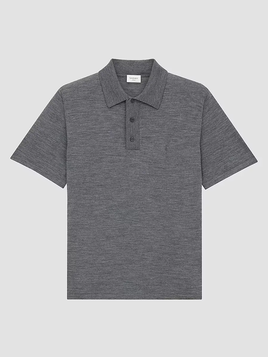 Cassandre Polo Shirt in Wool by Saint Laurent