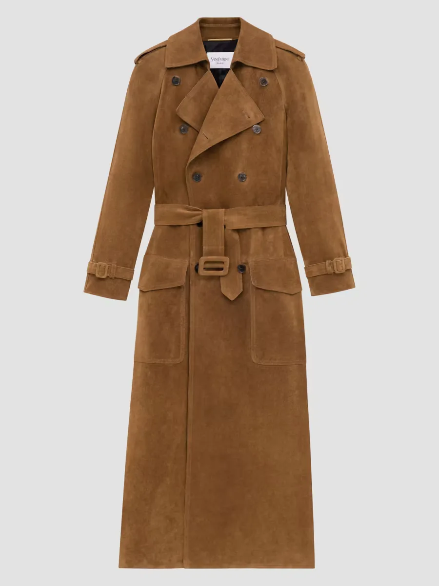 Trench Coat in Suede