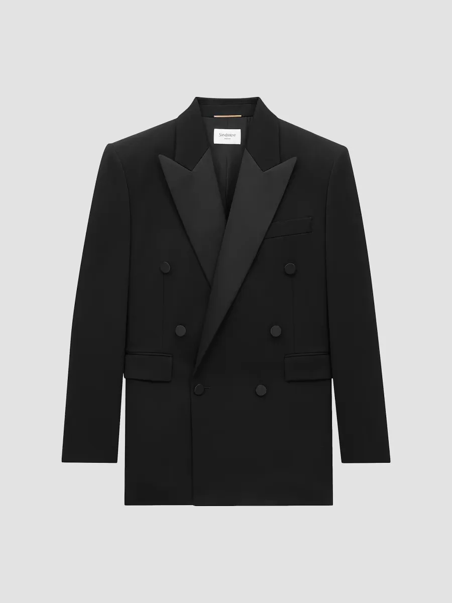 Tuxedo Jacket in Grain De Poudre by Saint Laurent
