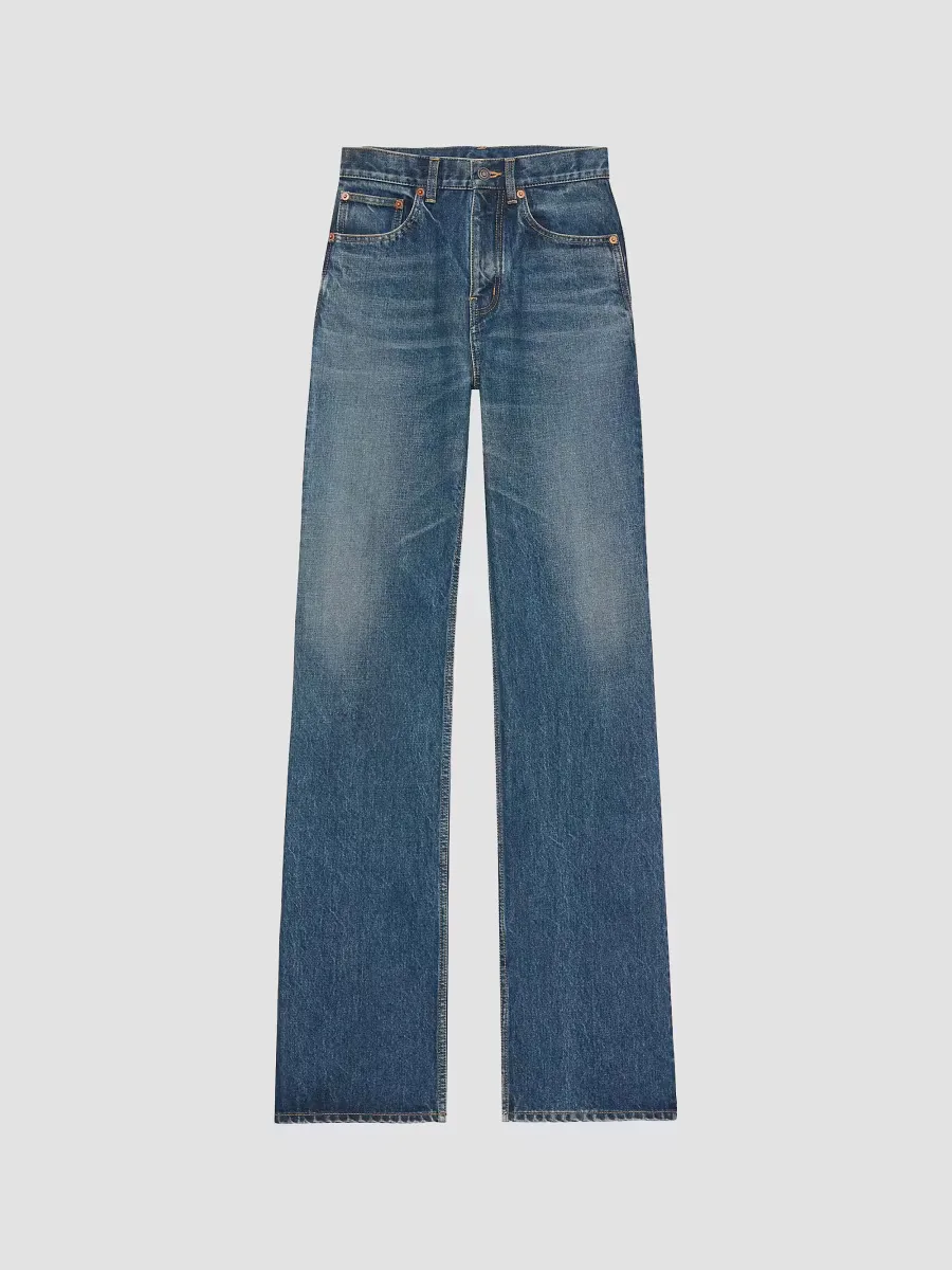 Clyde High-Rise Straight Jeans by Saint Laurent