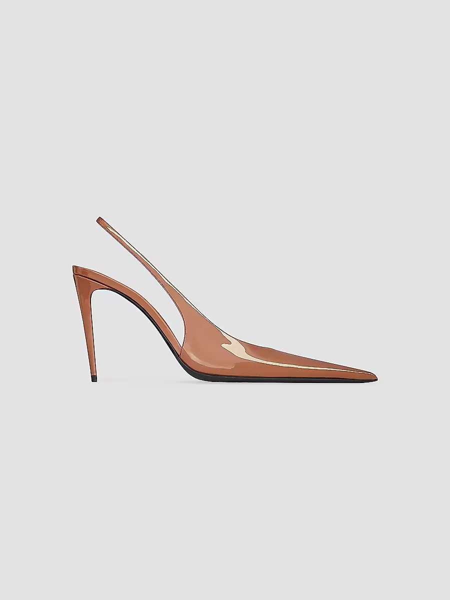 Guermantes Slingback Pumps in Patent Leather by Saint Laurent