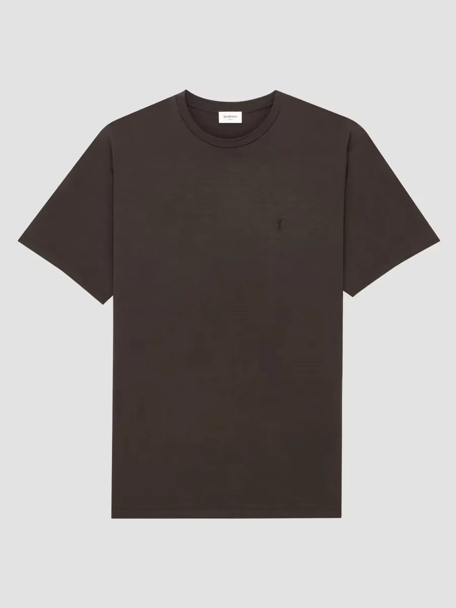 Cassandre T-Shirt in Silk and Cotton by Saint Laurent