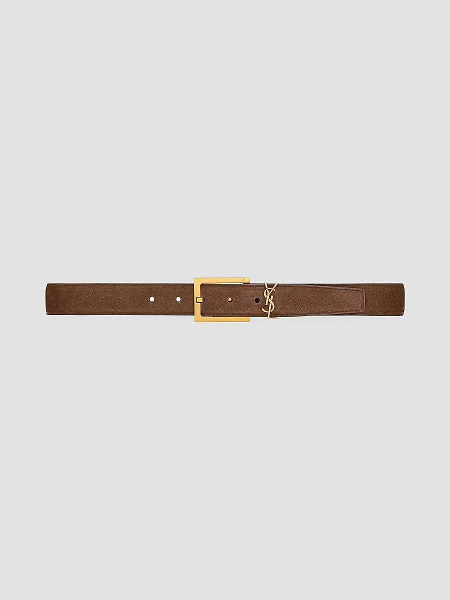 Cassandre Belt in Suede by Saint Laurent