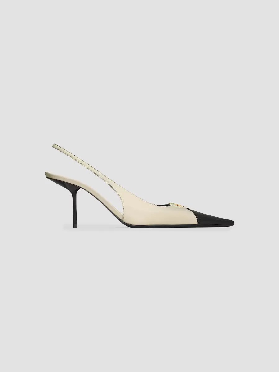 Babylone Breteuil Slingback Pumps in Smooth Leather by Saint Laurent