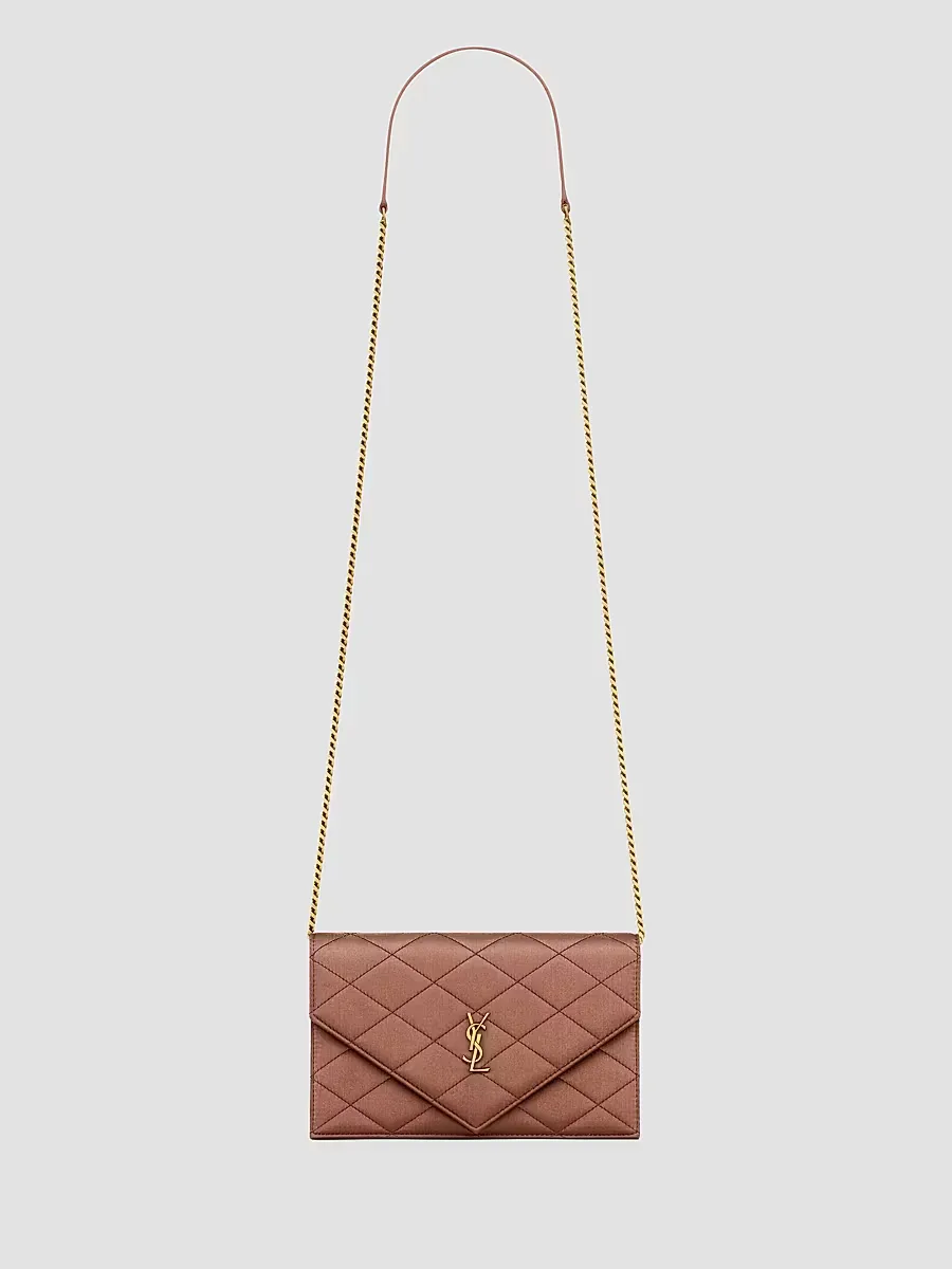 Paris Chain Wallet in Satin by Saint Laurent