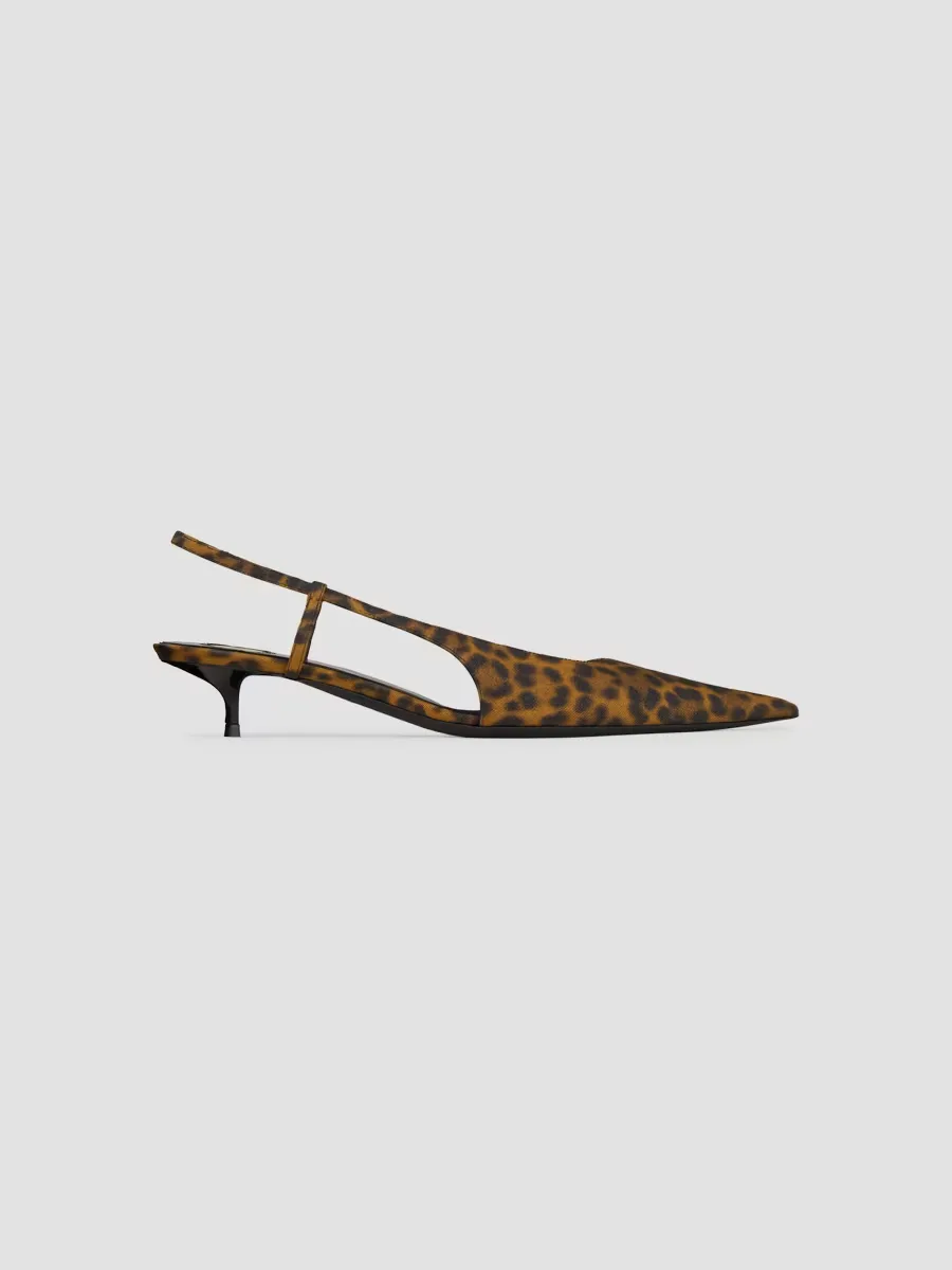 Secret Slingback Pumps in Leopard Grosgrain