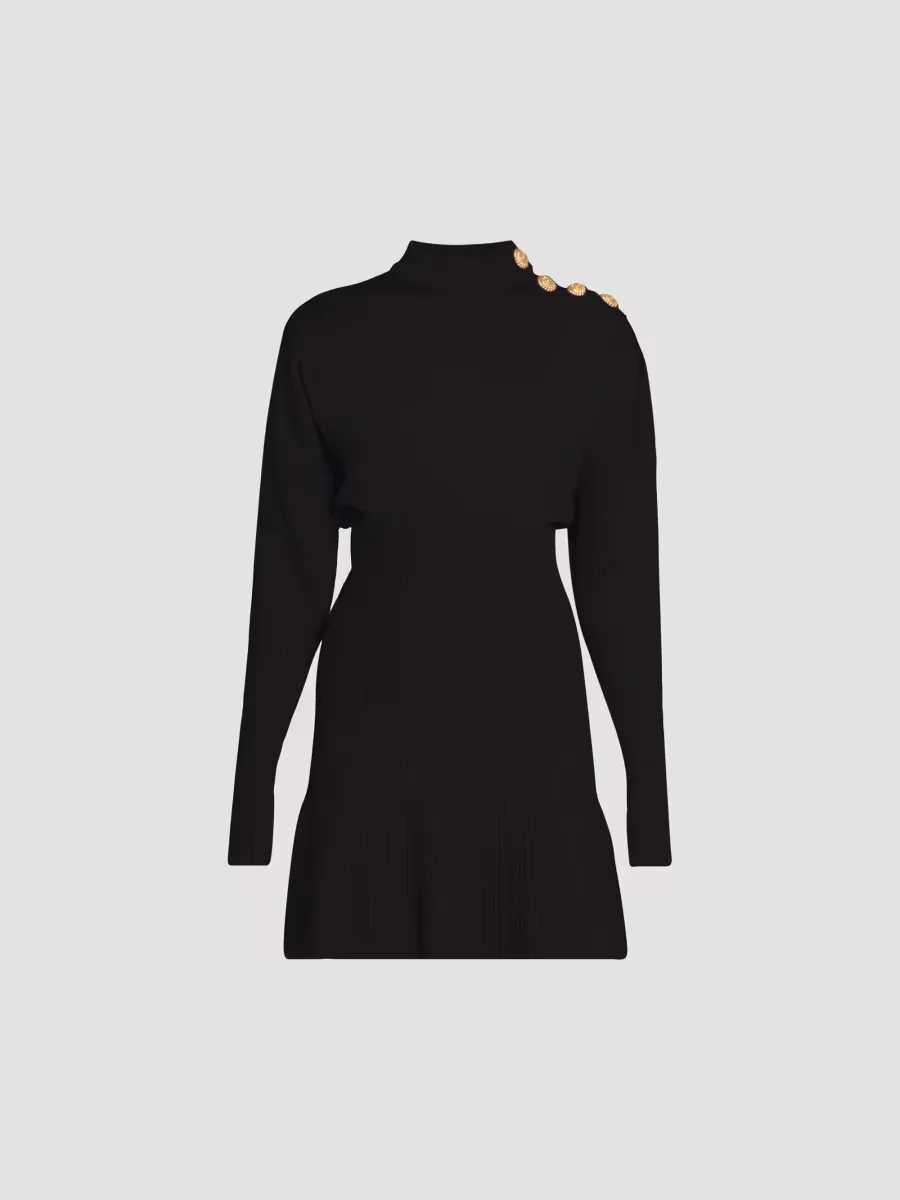Mock Turtleneck A-Line Minidress by Balmain