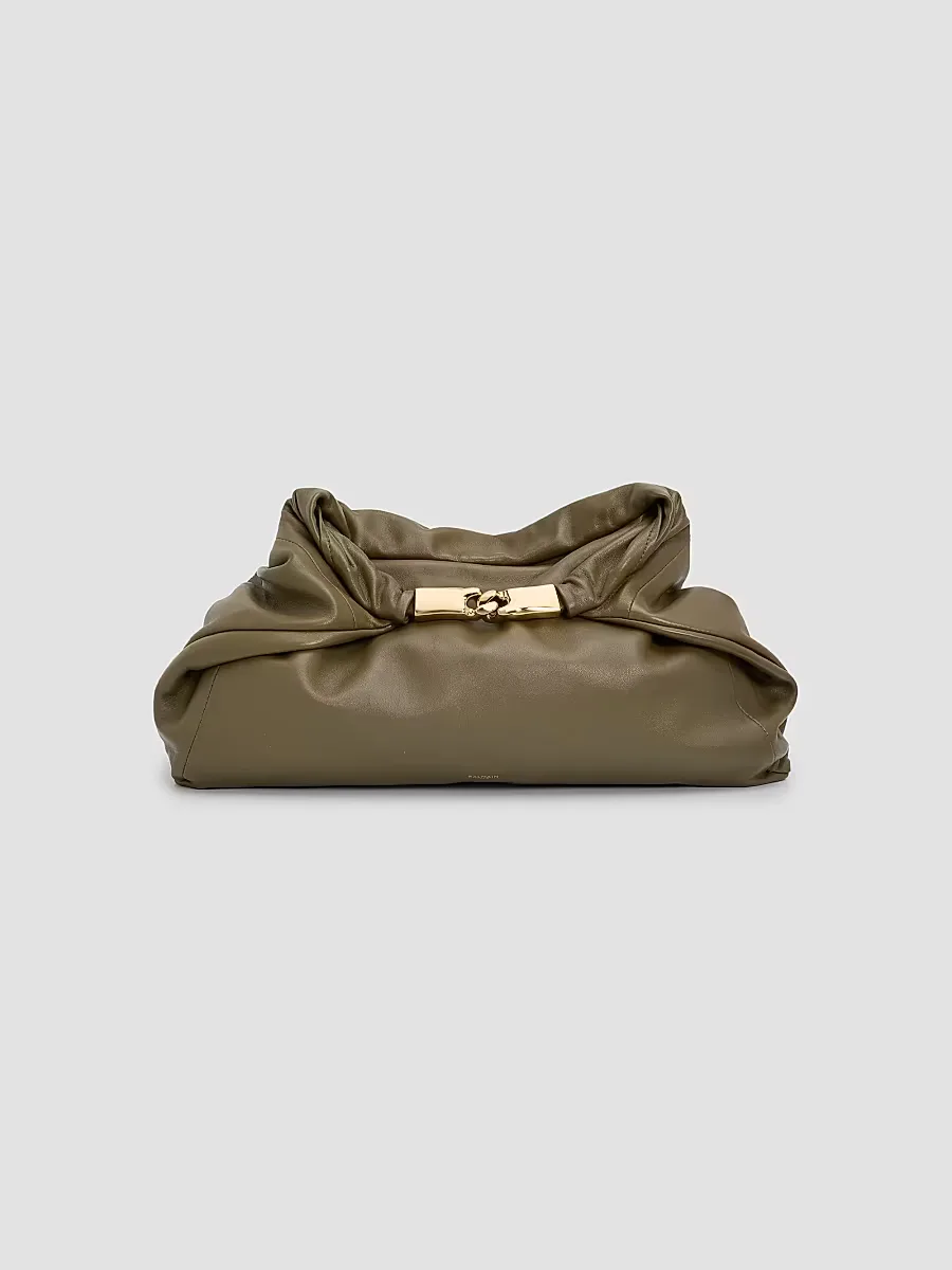 Dinner at 8 Medium Leather Clutch by Balmain