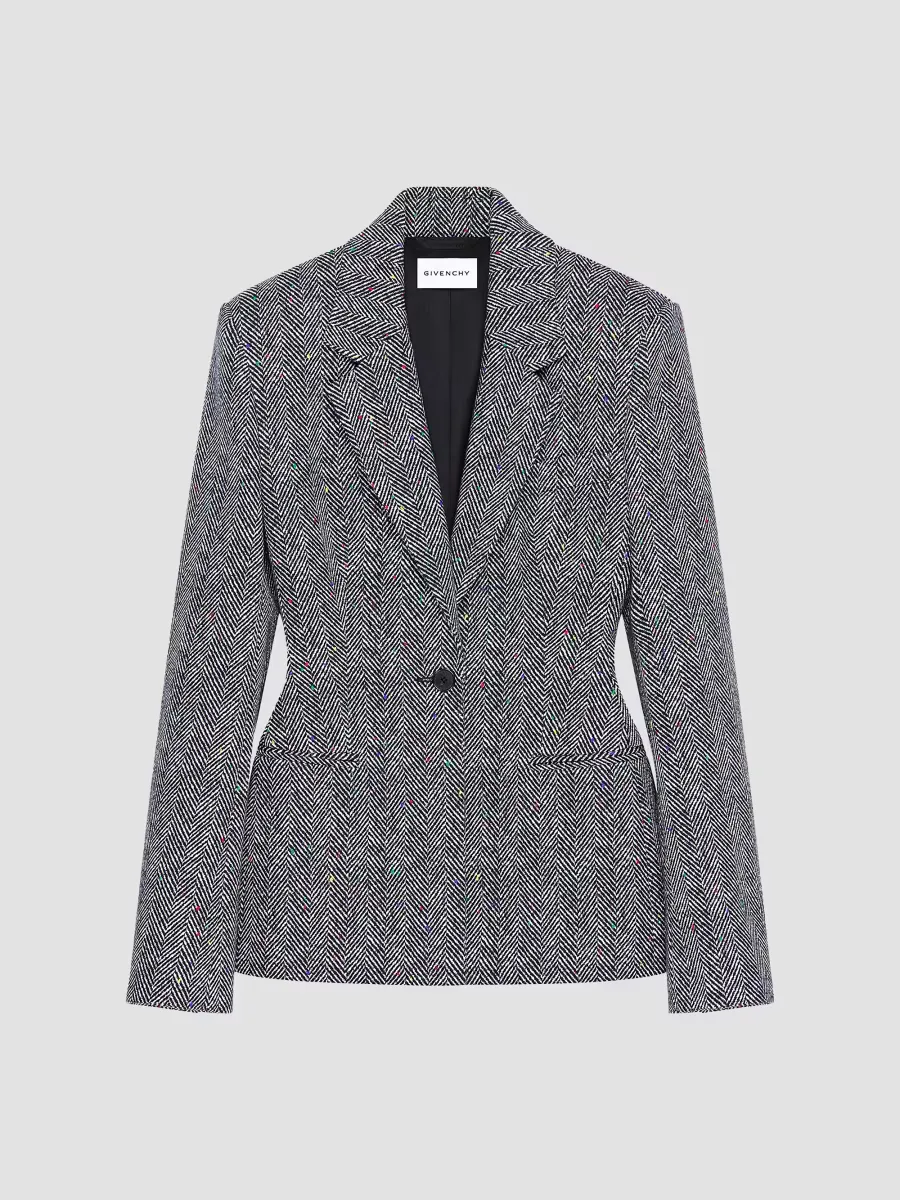 Jacket in Cotton Herringbone