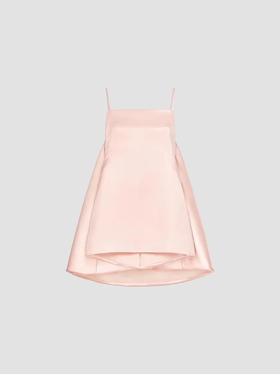 Sliced Mini Dress in Satin with Cape by GIVENCHY