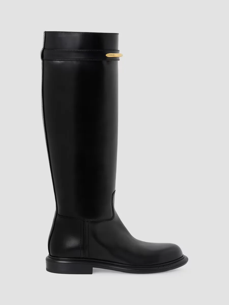 Pinch Flat Boots in Leather by GIVENCHY