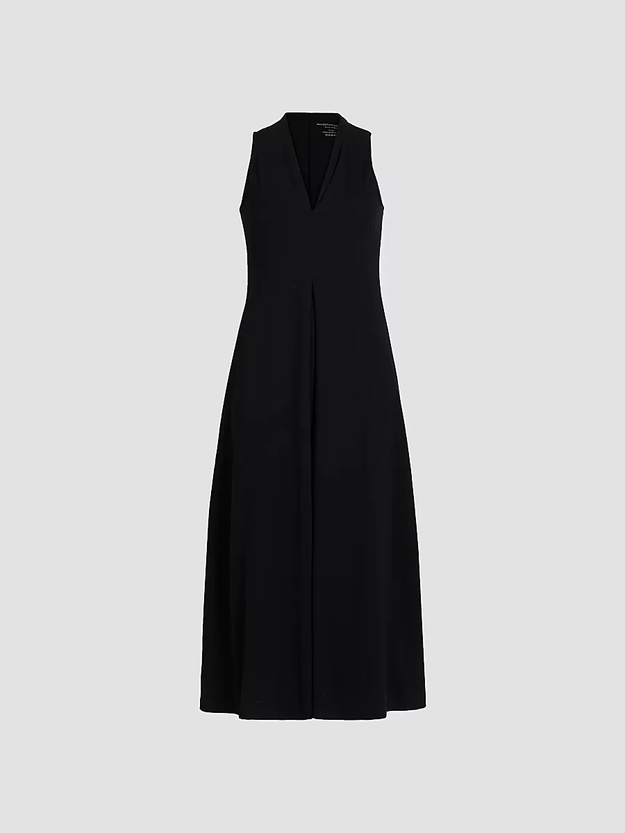 Cotton V-Neck Sleeveless Dress by Majestic
