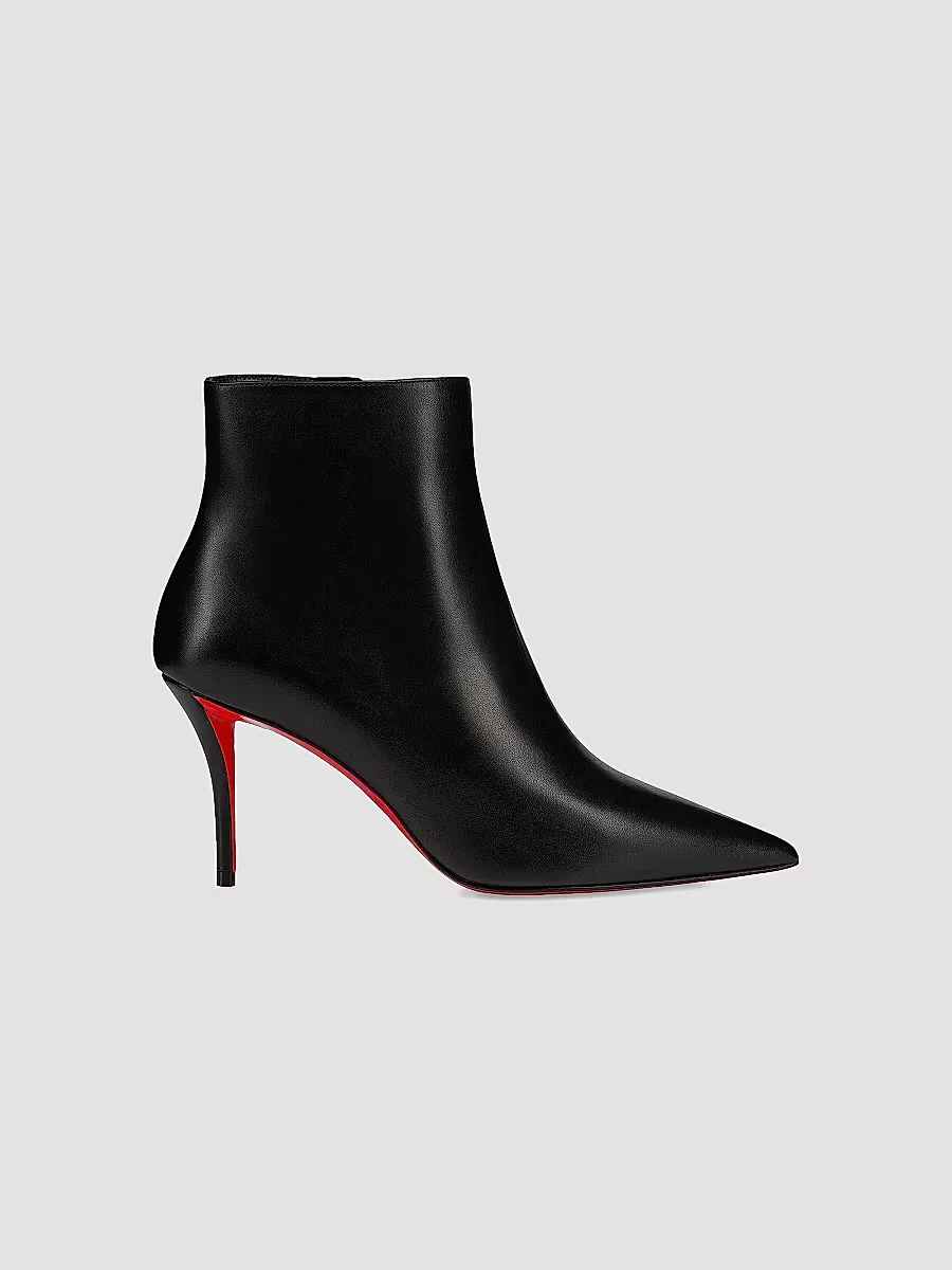 Miss Z 80MM Leather Zipped Booties by Christian Louboutin