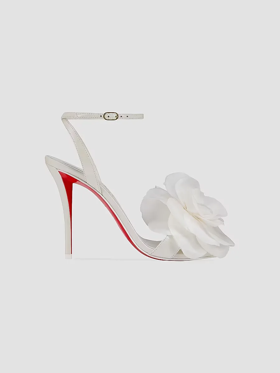 Miss Z Flora 100MM Leather Sandals by Christian Louboutin