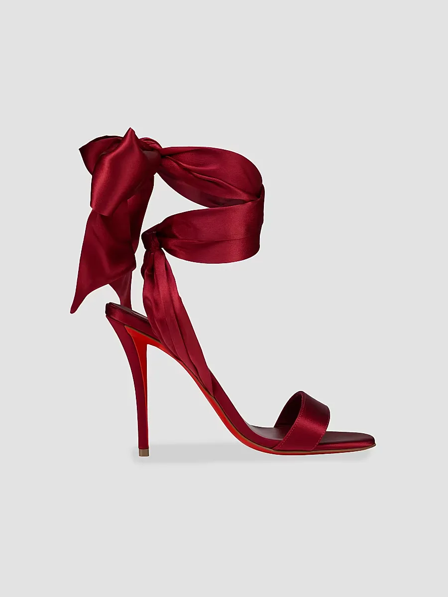 Miss Z Du Desert 100MM Satin Sandals by Christian Louboutin