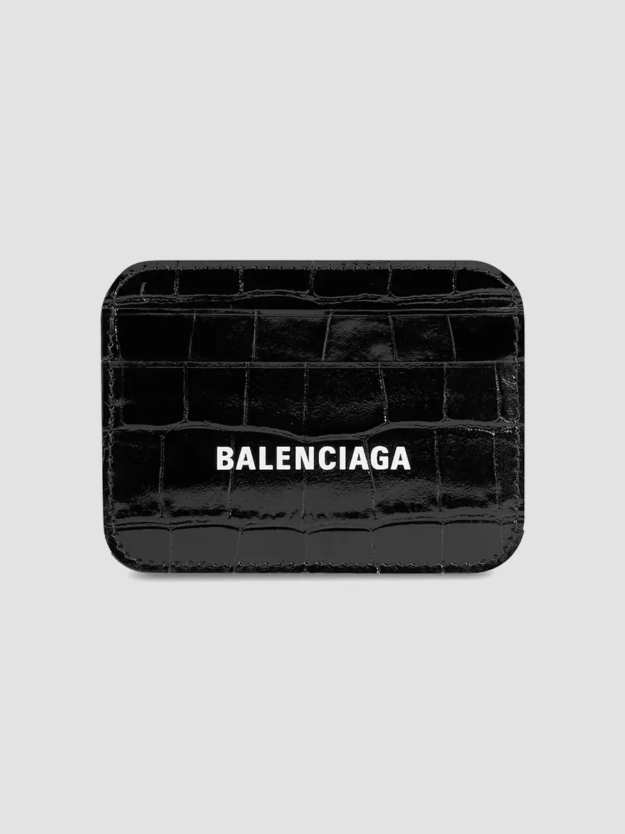 Cash Card Holder Crocodile Embossed by Balenciaga