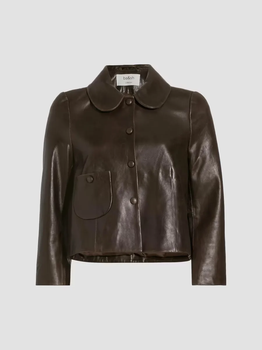 Milos Pleated Leather Jacket by ba & sh