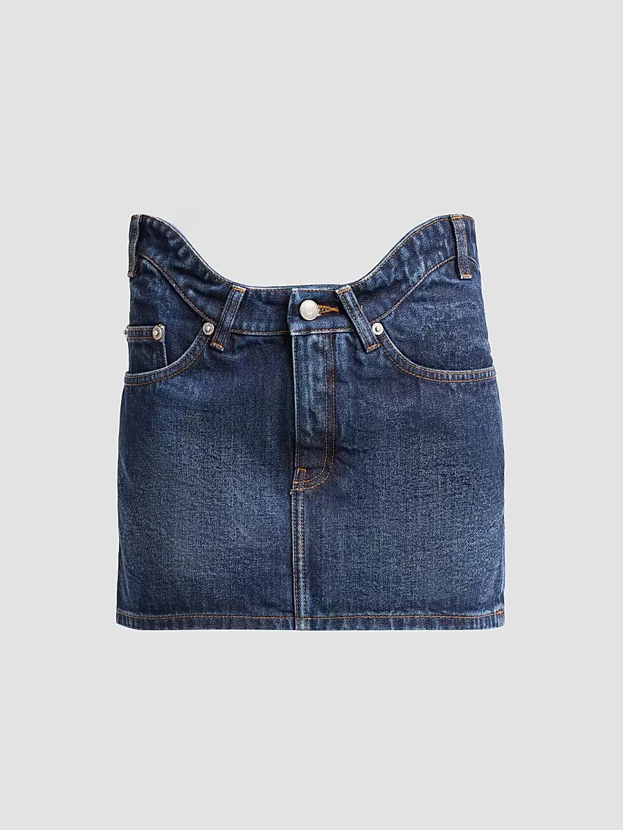 Curvy Waist Denim Mini Skirt by Jean Paul Gaultier
