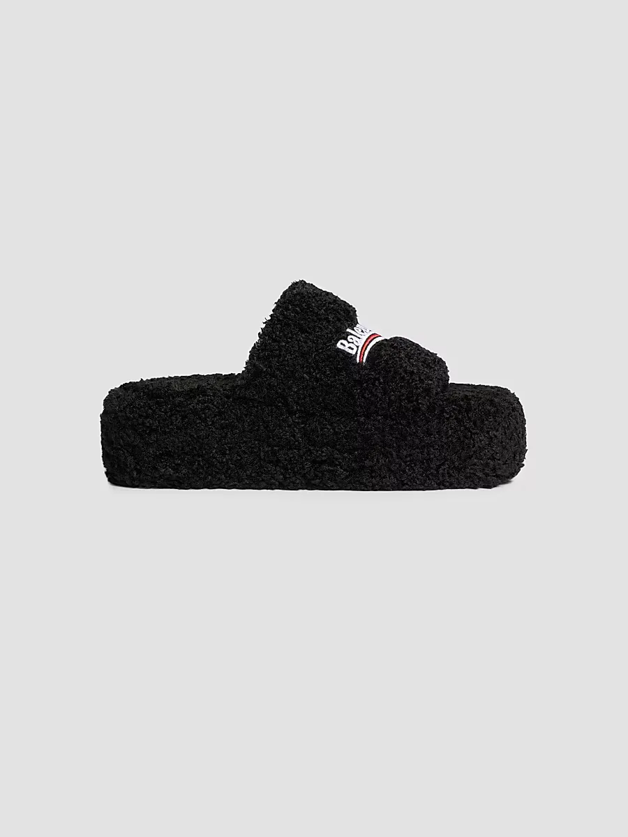 Furry Platform Sandals by Balenciaga