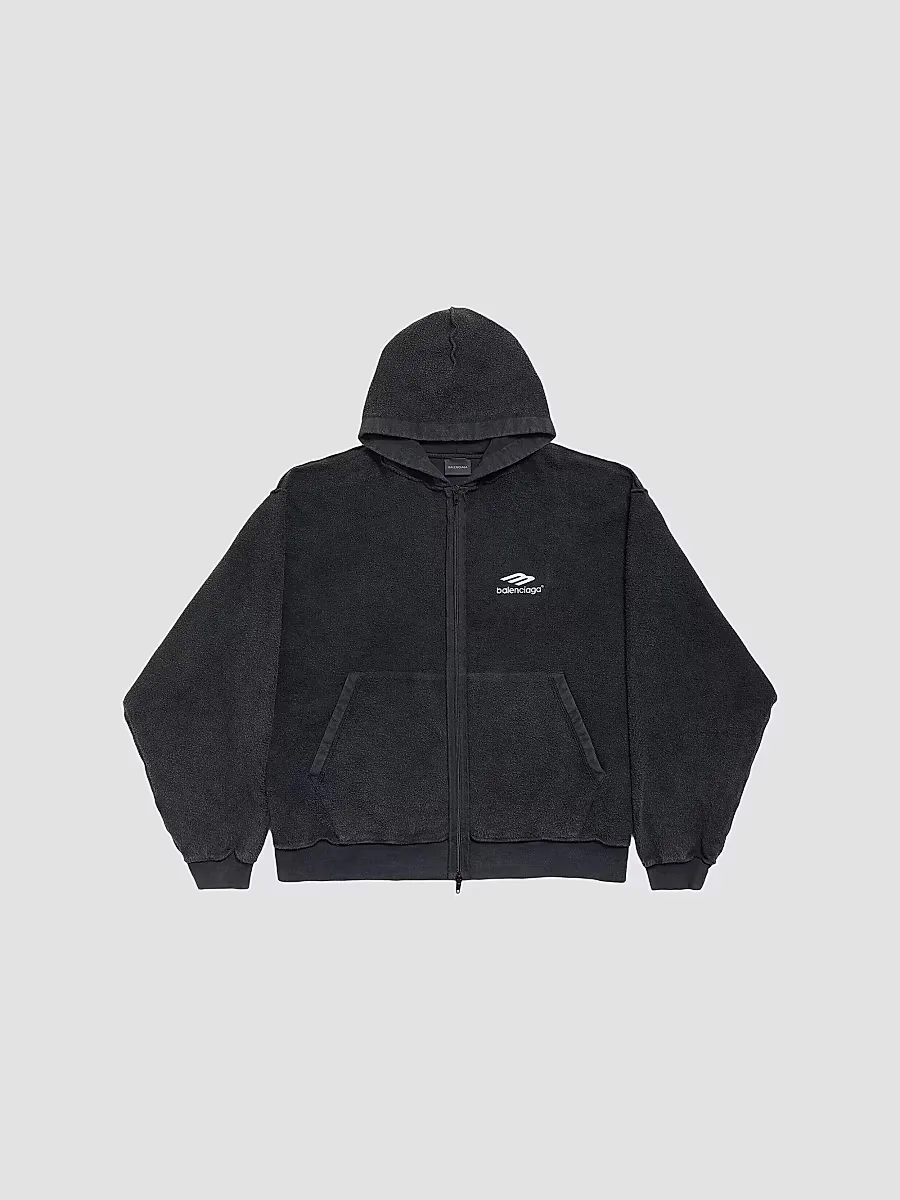 3B Sports Icon Inside-Out Zip-Up Hoodie by Balenciaga