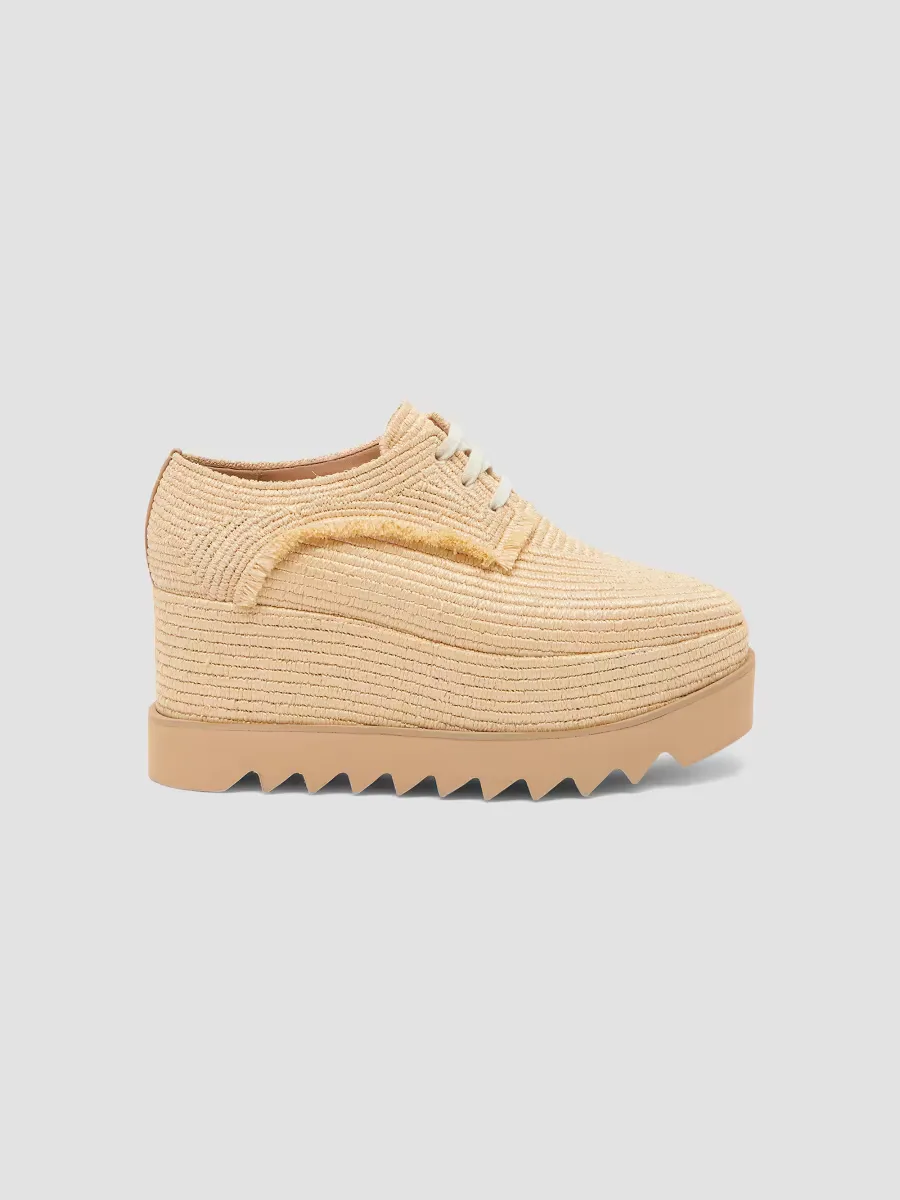 80MM Elyse Woven Raffia Platform Sneakers by Stella McCartney