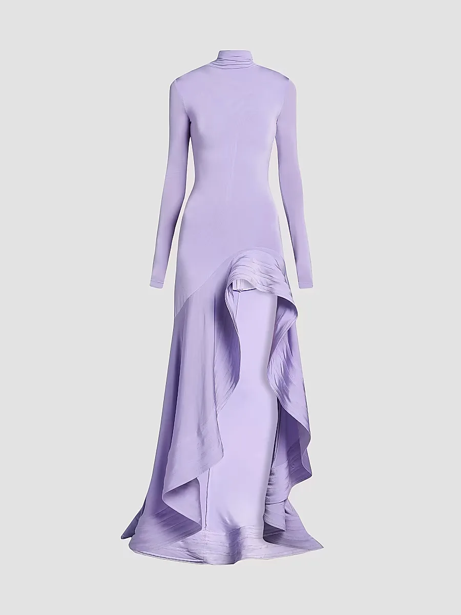 Crepe Jersey Frill Cocktail Dress