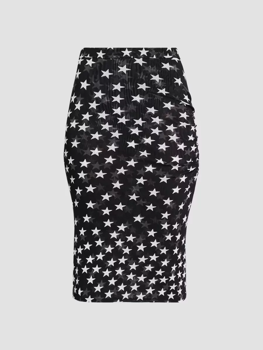 Star Printed Mesh Skirt by Stella McCartney
