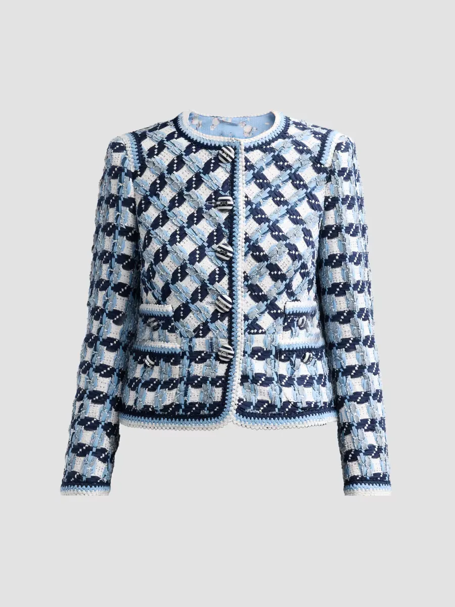 Cotton Boucl Collarless Jacket by Maison Common