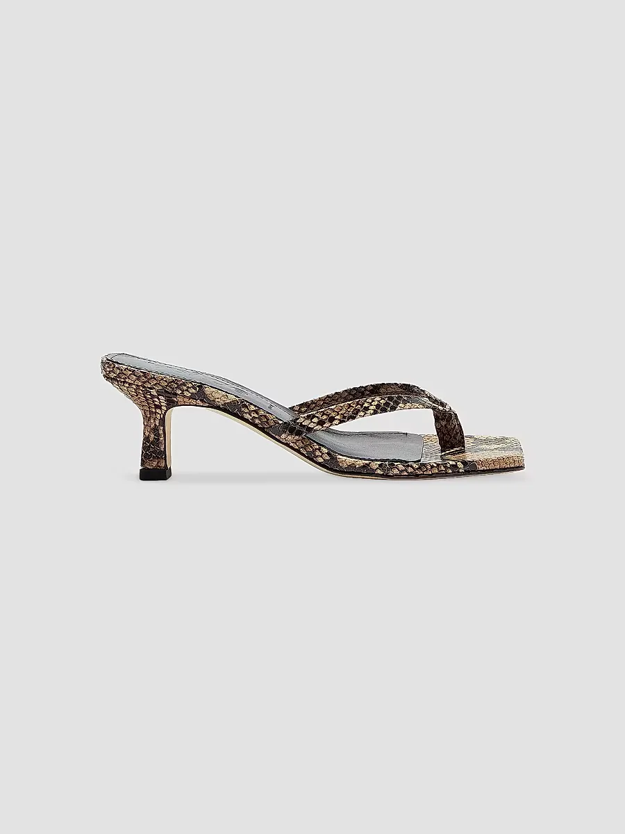 Wilma Snakeskin-Embossed Leather Sandals by Aeyde