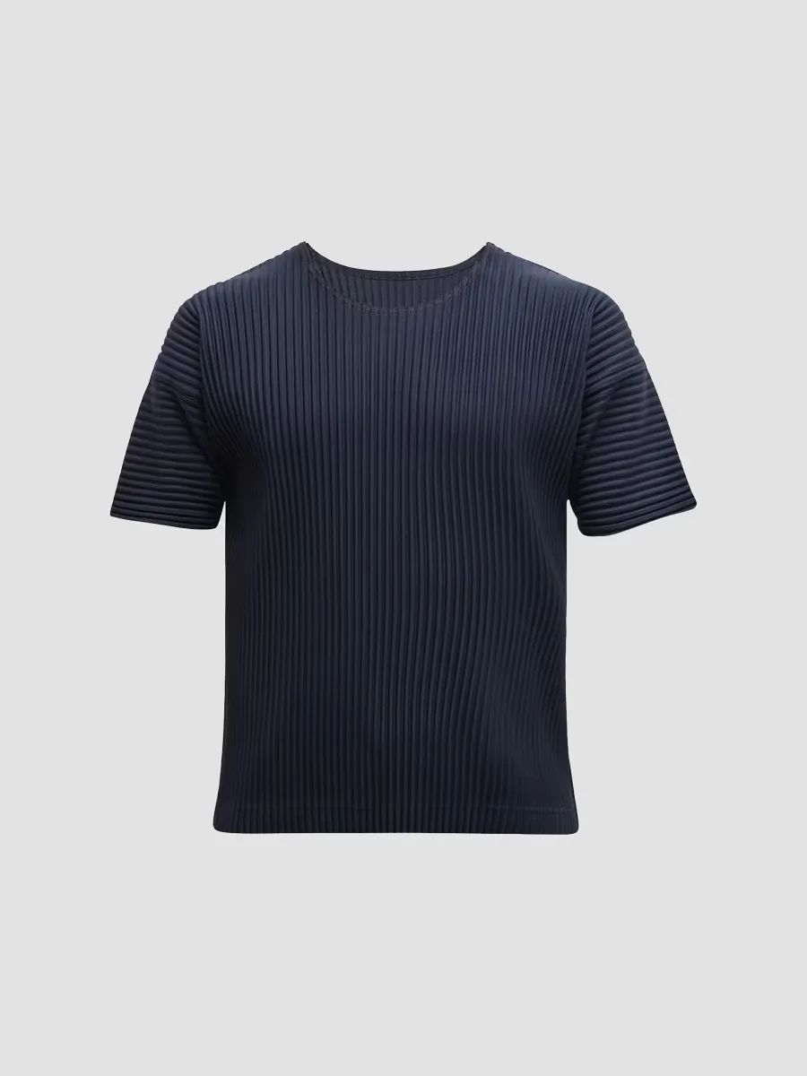 Basics Pleated Crewneck T-Shirt by Homme Pliss Issey Miyake