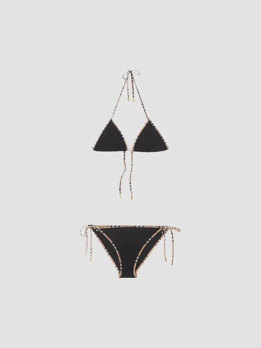 Mata Check-Trim Triangle Bikini Set by Burberry