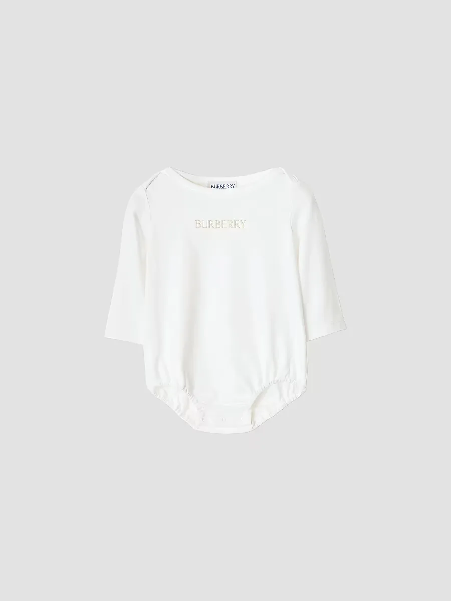 Logo Bodysuit, Overalls & Hat Gift Set by Burberry