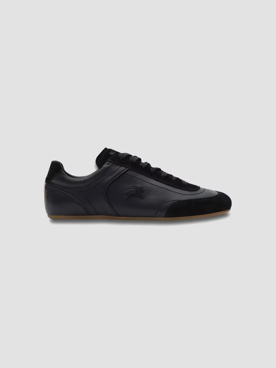 Knight Leather & Suede Low-Top Sneakers by Burberry