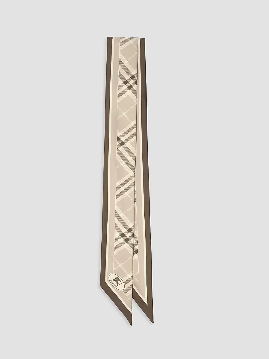 Bordered Check Cashmere Scarf by Burberry