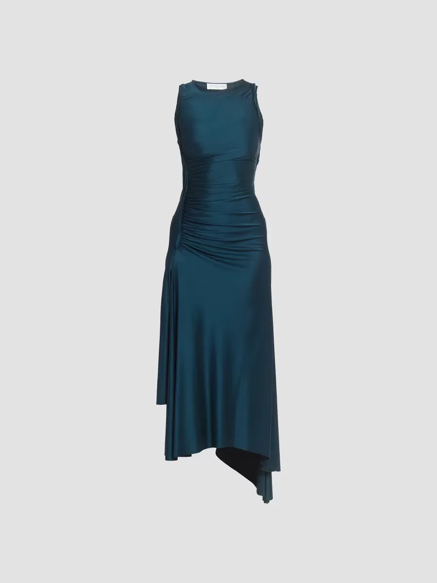 Twist-Detail Satin Midi-Dress by Victoria Beckham