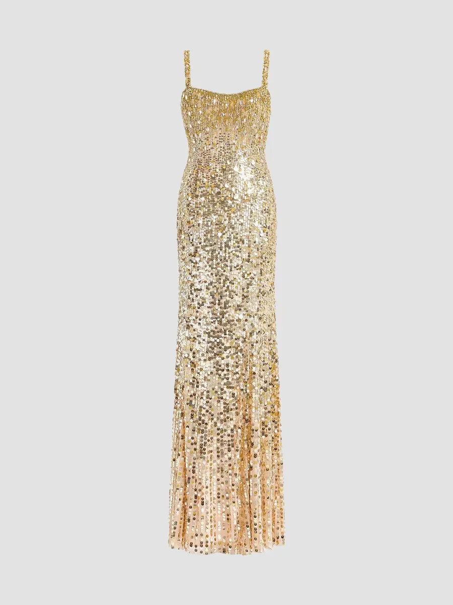 Mirabeau Embellished Sleeveless Column Gown by Jenny Packham