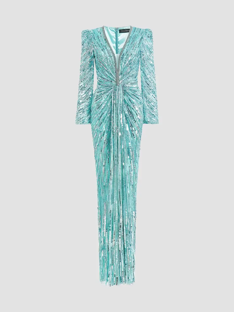 Darcy Embellished V-Neck Gown by Jenny Packham