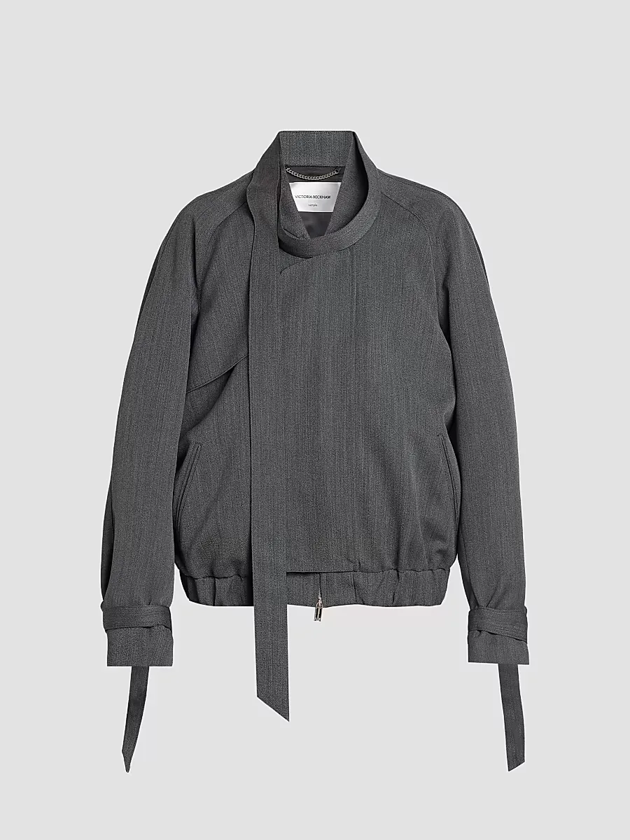 Scarf Virgin Wool Bomber Jacket by Victoria Beckham