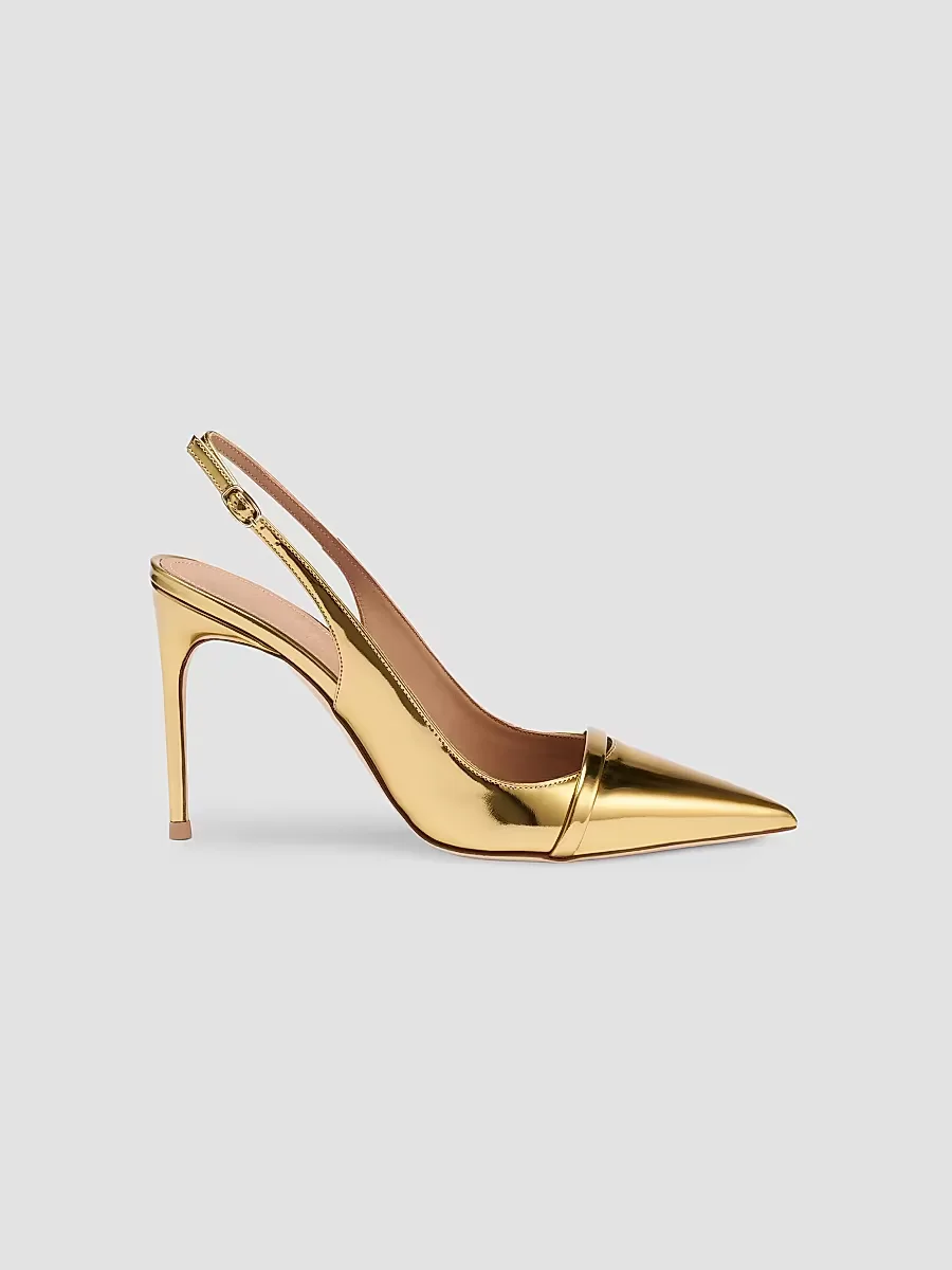 Schiffer 90MM Patent Leather Slingback Pumps