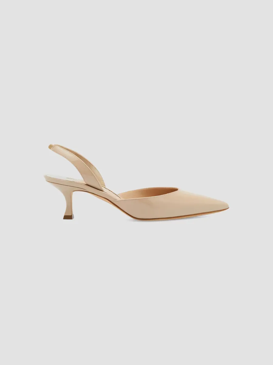 Carolyne 50MM Patent Leather Slingback Pumps