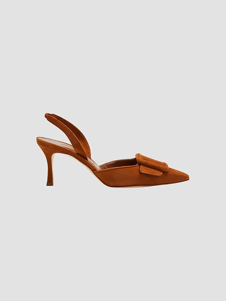 Maysli 70MM Suede Slingback Pumps