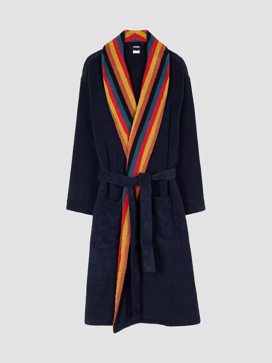 Cotton Striped-Collar Dressing Gown by Paul Smith