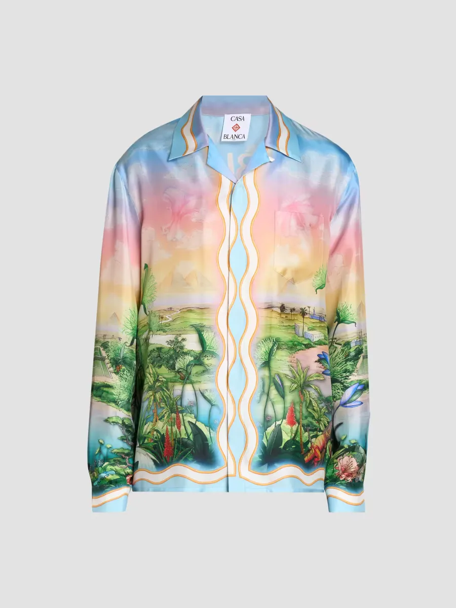 Silk Long-Sleeve Camp Shirt by Casablanca