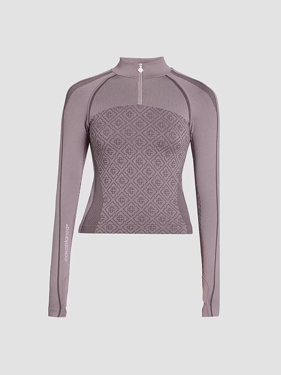 Seamless Monogram Zip Top